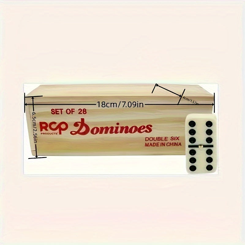 Double 6 Dominoes Set 28pcs in Wooden Case – Classic Family Board Game for Game Night Gatherings Kids Adults Gift — image 10