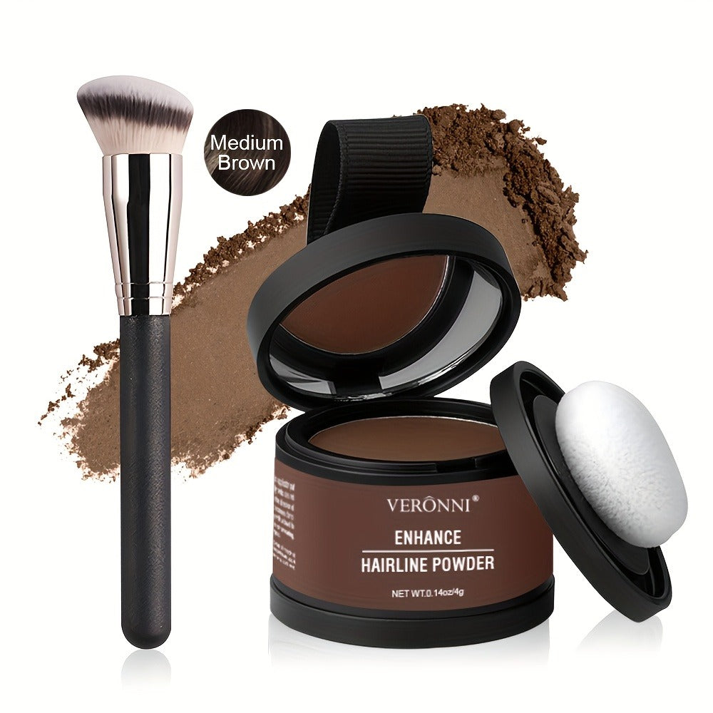 Hairline Shadow Powder Kit with Brush – Waterproof Hairline Concealer & Hair Root Touch Up Powder | Instant Fuller-Looking Ha