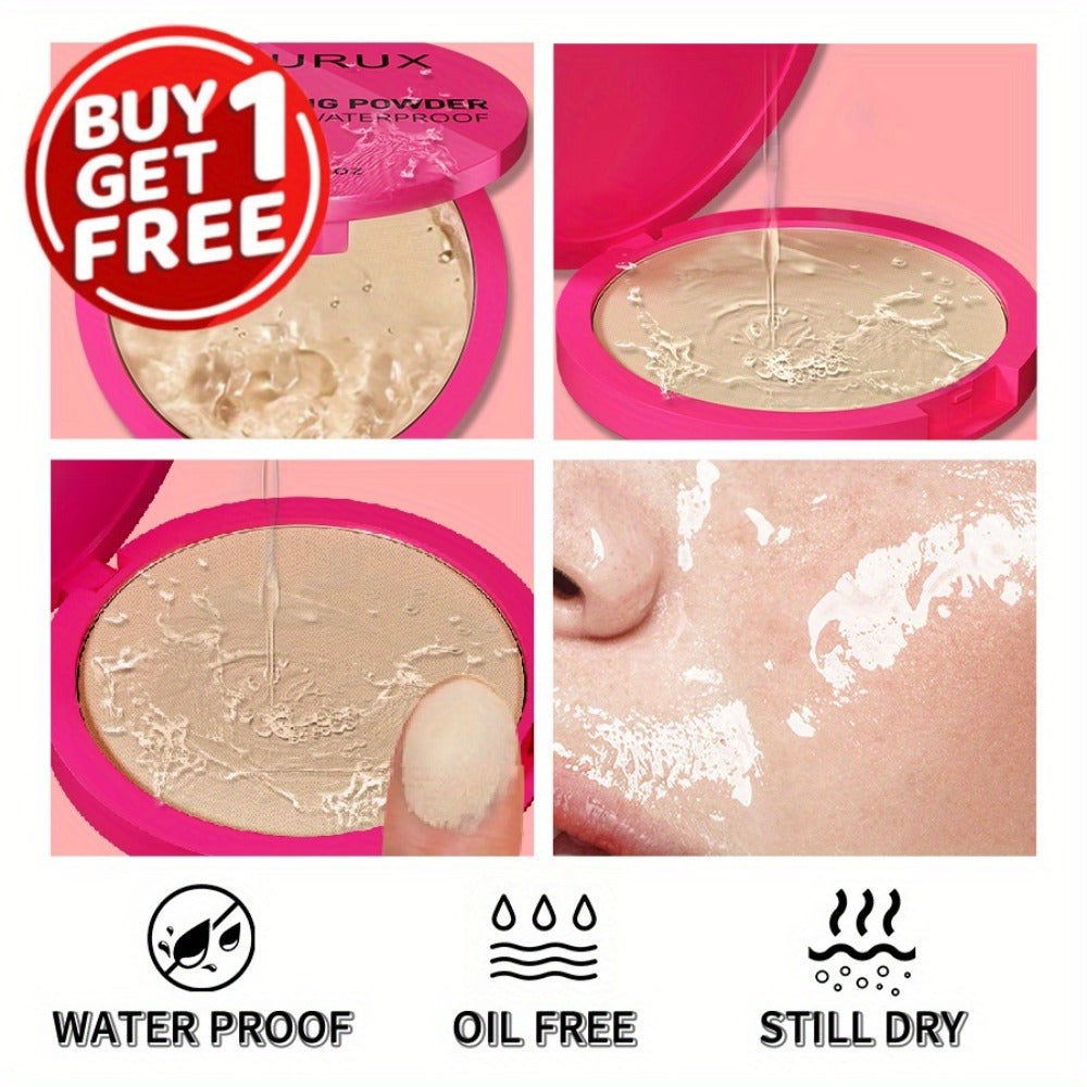 Pressed Powder Foundation 2 Pcs Set Waterproof Sweatproof Lightweight Buildable Coverage, for Makeup, Travel and Everyday Van