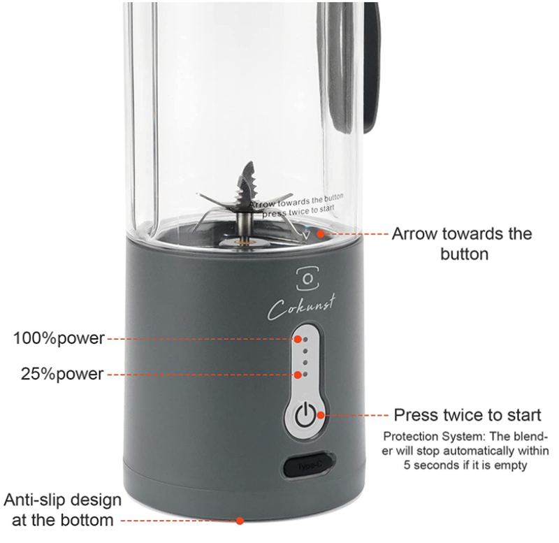 New Portable Blender Hand Operated Juice Extractor Portable Fruit Cooking Kitchen Supplies