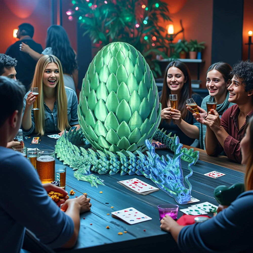 Dragon Egg Gift Set 3D Printed, 7.09in Scaled Egg + 23.62in Large Dragon with the Listed Color, Size or Set Options for Every
