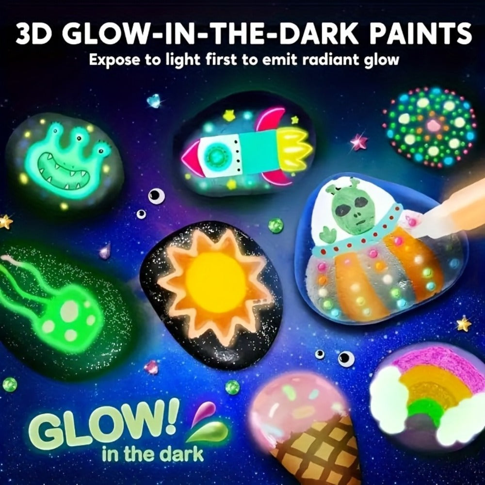 Stone Painting Set Glow in the Dark for Kids with the Listed Color, Size or Set Options for Everyday Use — image 3