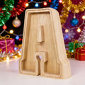 Alphabet Letter Piggy Bank A-Z Wooden Coin Bank Large Capacity Transparent – Personalized Savings Box for Kids | Back to Scho