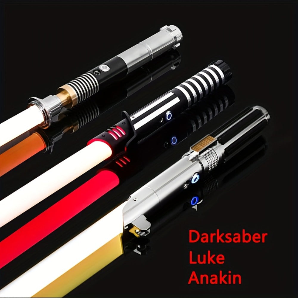 Light Up Saber with Metal Handle RGB 16 Colors, LED Cosplay Laser Sword with Sound Effects, Anakin Luke Darksaber Style — ima