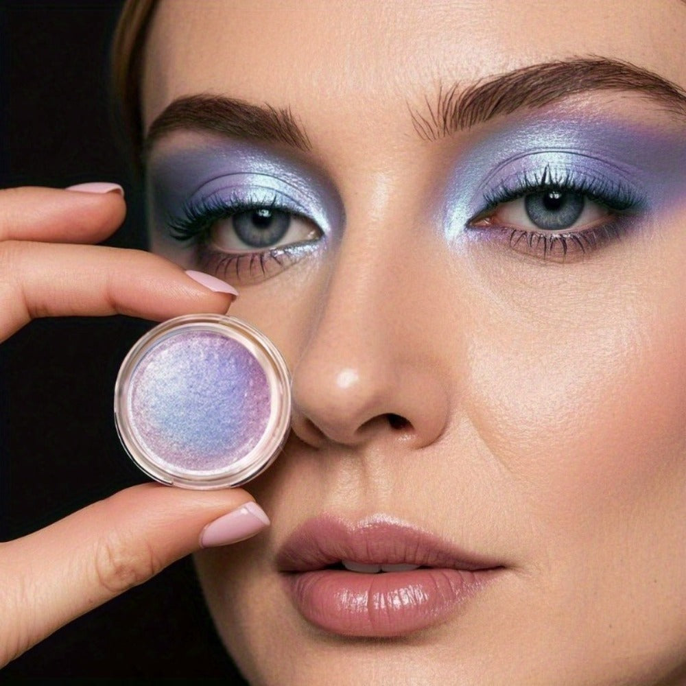 Holographic Glitter Eyeshadow Gel Jelly Shimmer Waterproof Long-Lasting Indigo Twilight Purple Blue Gradient Eye Makeup for P