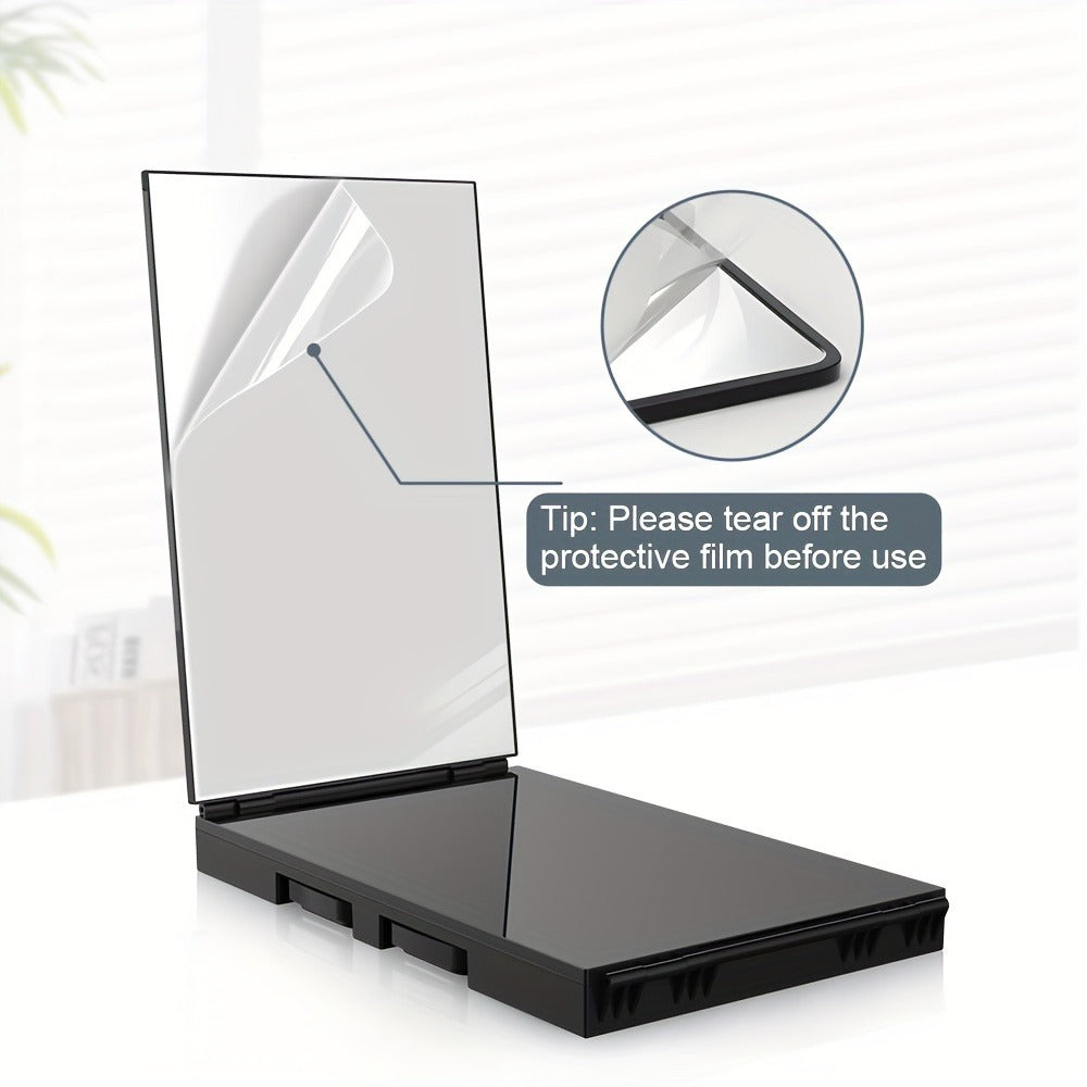 3 Way Mirror for Self Hair Cutting 360° Trifold Barber Mirror Set – Anti-Fog HD Glass, Oil-Rubbed Finish — image 10