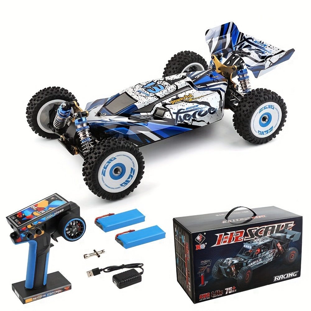Remote Control Car, Wltoys 124017 Brushless 4WD Off-Road Racer with 75KM/H Source Speed and Two 7.4V 2200mAh Batteries — imag
