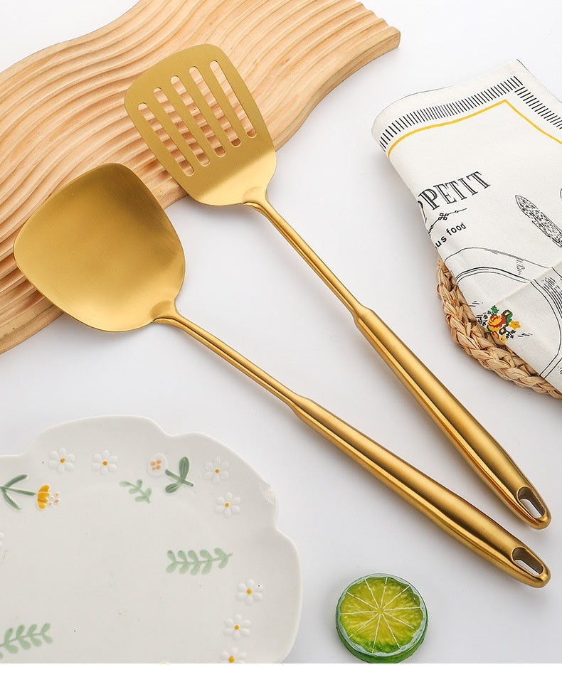 304 Gold-Plated Spatula And Strainer Set, 12-Piece Set