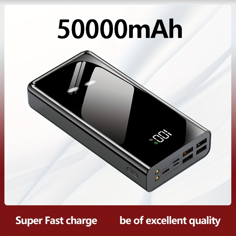 Portable Charger 50000mAh Large Power Bank LED Light Power Display Multi-Port USB-C Micro for an Everyday Personal Care Routi
