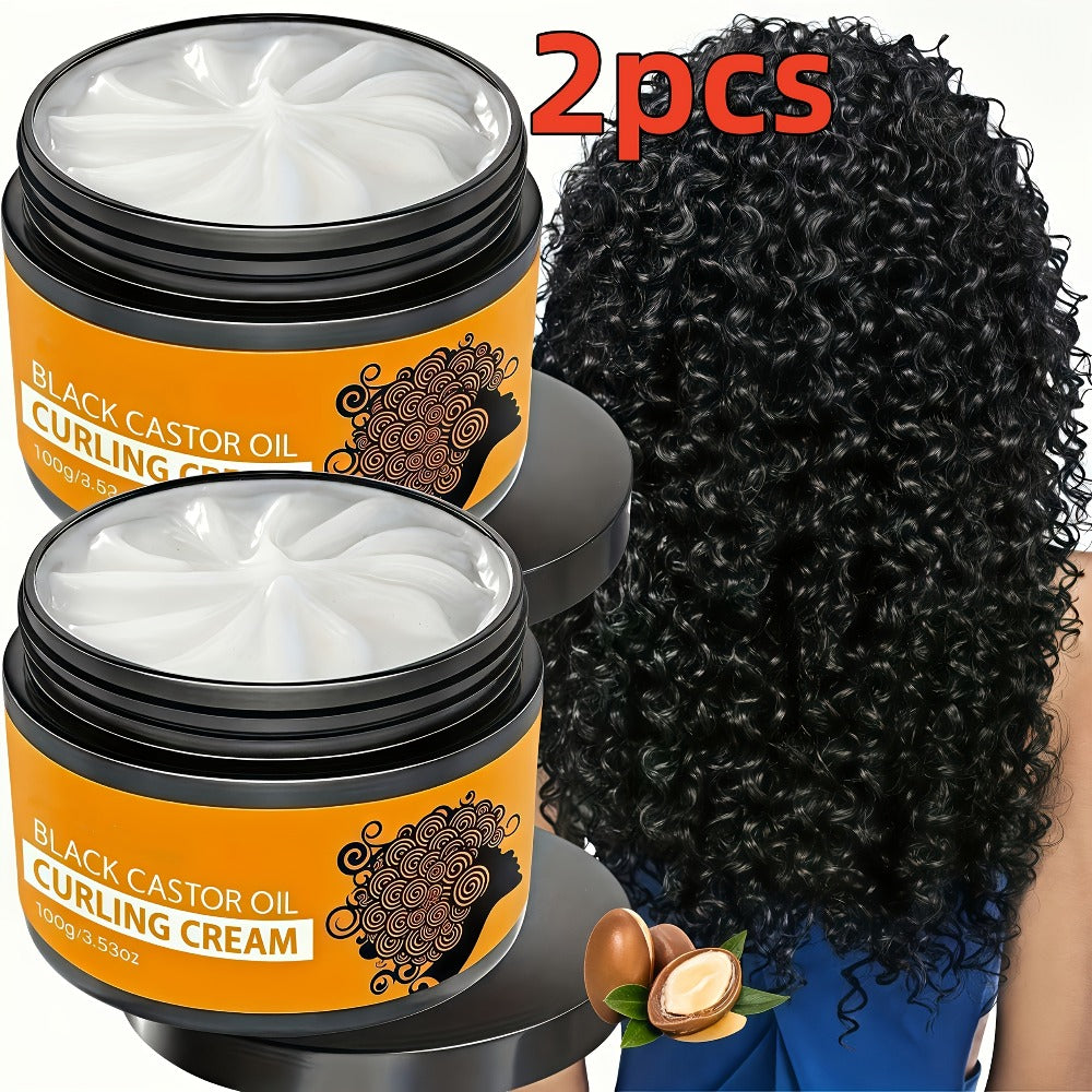 Castor Oil Curl Defining Cream 2-Pack, Deep Moisture Curl Styler with Rosemary & Coconut Oil, Frizz Control — image 1