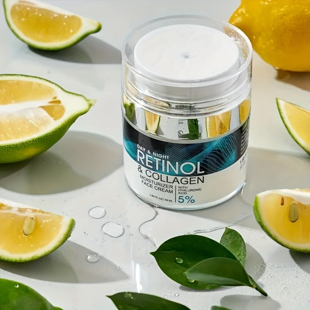 Retinol Cream Collagen Hyaluronic Acid Vitamin C+E Advanced Face Body Hand Cream All Skin Types Day Night Use 1.69 oz Women —