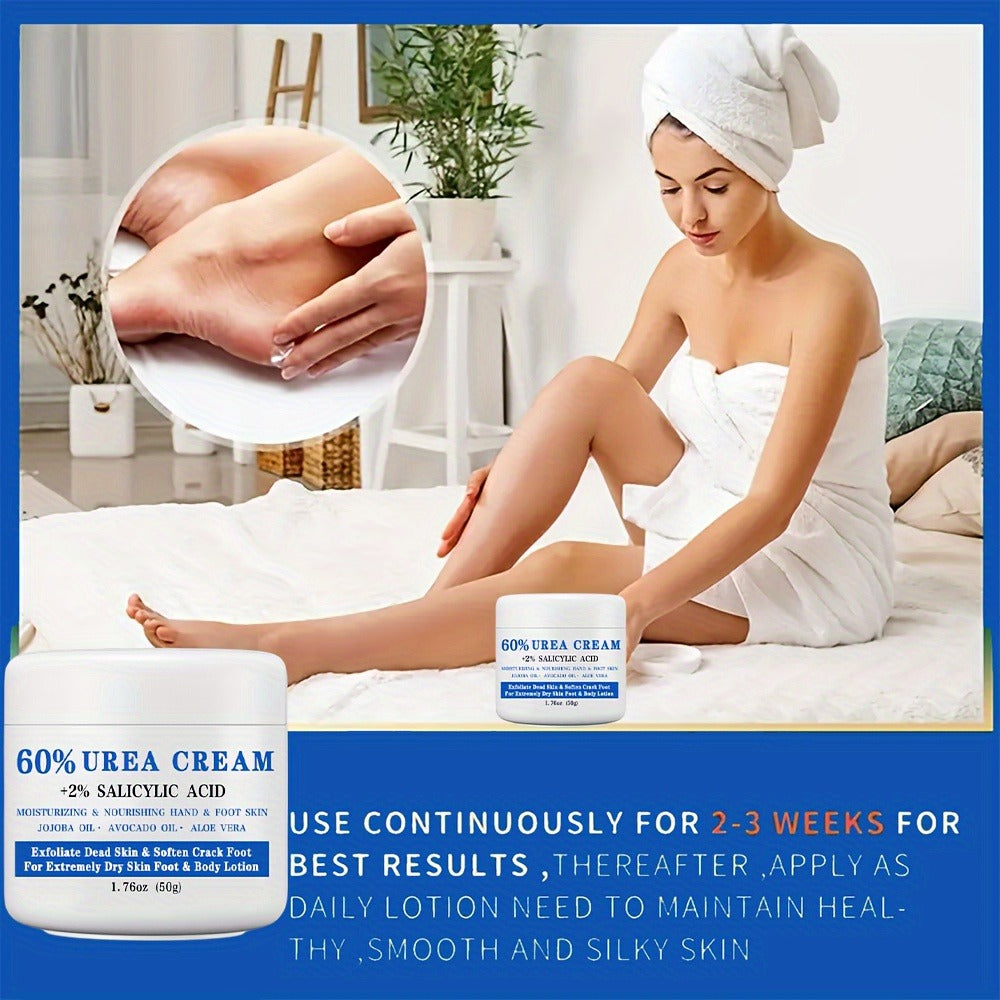 50g Jar of 60% Urea and 2% Salicylic Acid Foot Cream with Jojoba, Avocado and Aloe Labeling — image 8