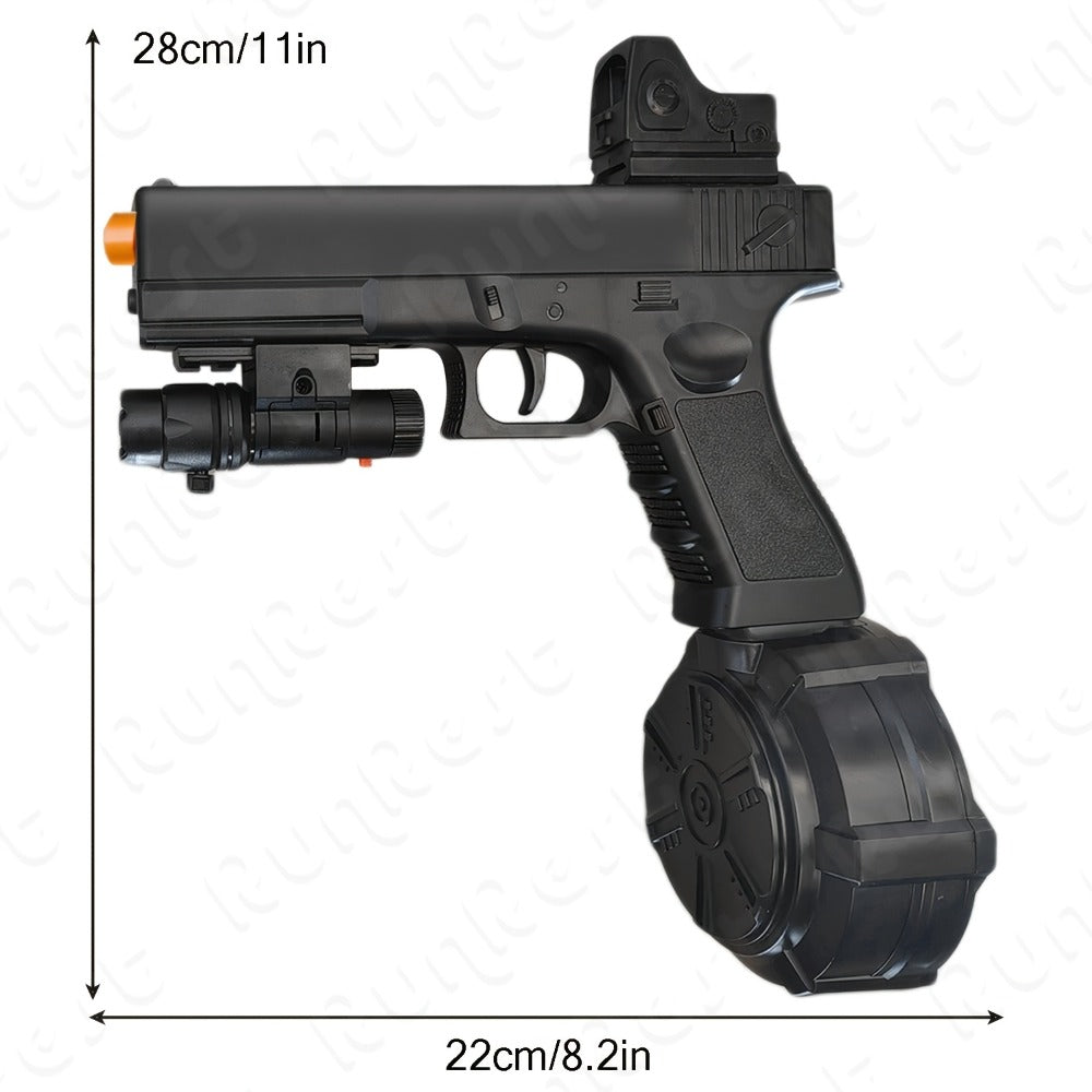 Black Electric Gel Blaster Set with Three Magazine Styles, Sight, Flashlight, Goggles and Charging Cable — image 7