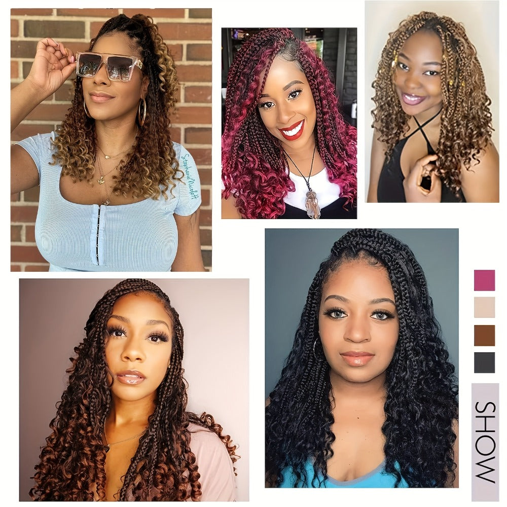 Sixteen-Inch Braided Wig with Full Lace Cap, Curly Ends and Four Black or Multicolor Checkout Options — image 4
