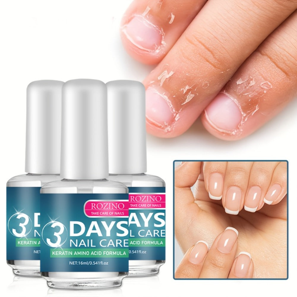 Keratin Nail Strengthening Oil 3-Pack – 3-Day Visible Results Quick-Drying Moisturizing Nail Care Oil, Prevents Peeling Break