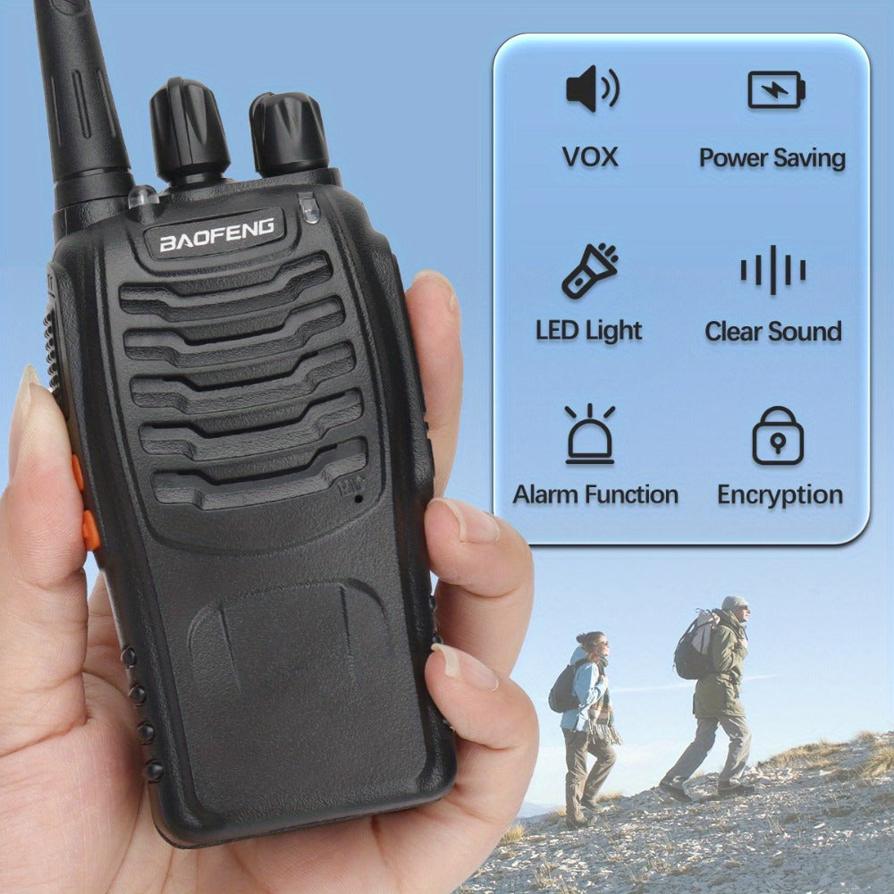 Baofeng BF-888S Walkie Talkie 2-Pack – Long Range UHF Two Way Radio, Wireless Frequency Copy, Portable Ham Radio for Hunting,
