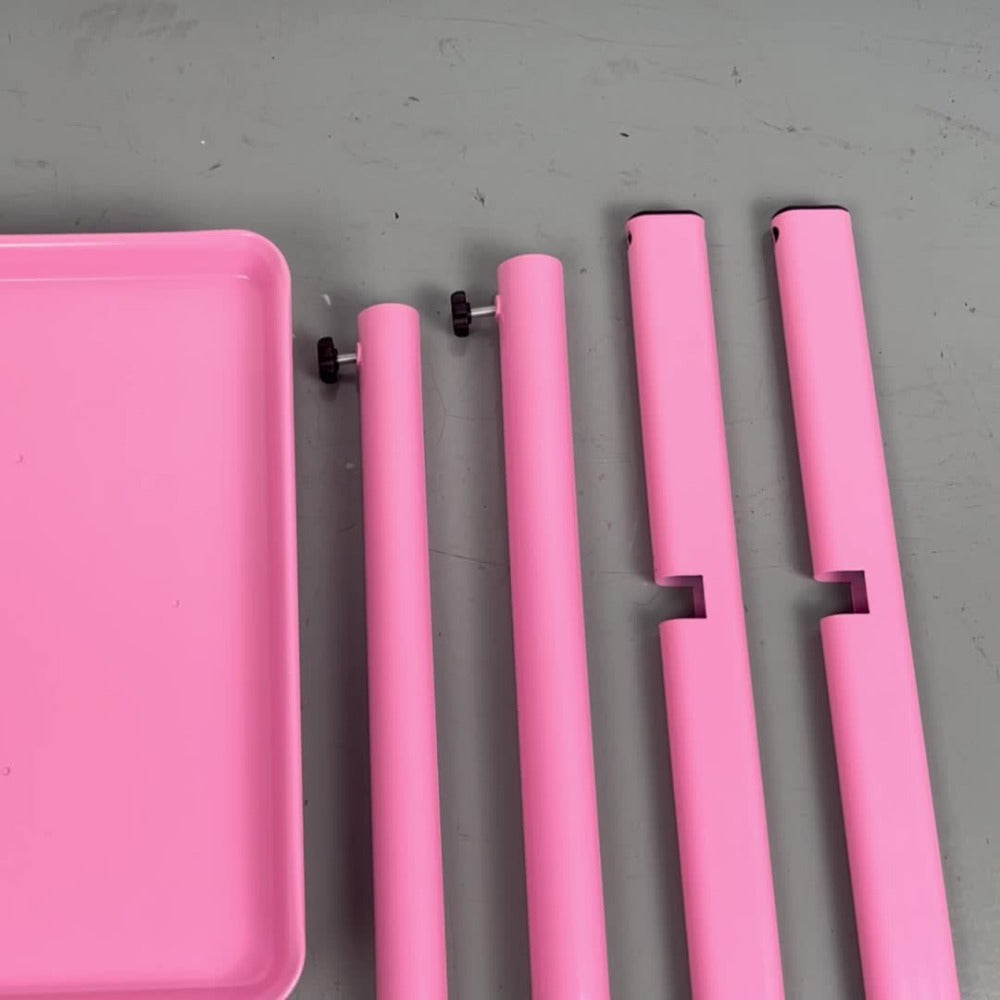Adjustable Salon Tray Cart with 10 Disposable Covers and Gold or Pink Finish on Rolling Casters — image 17