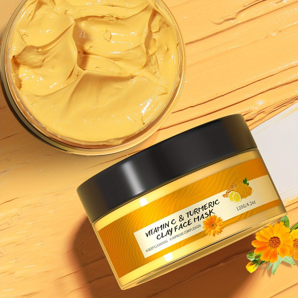 Turmeric Vitamin C Mud Mask 100ml - Deep Cleansing Pore Minimizer Face Mask, Remover Radiant Skin Weekly Skincare for Women —