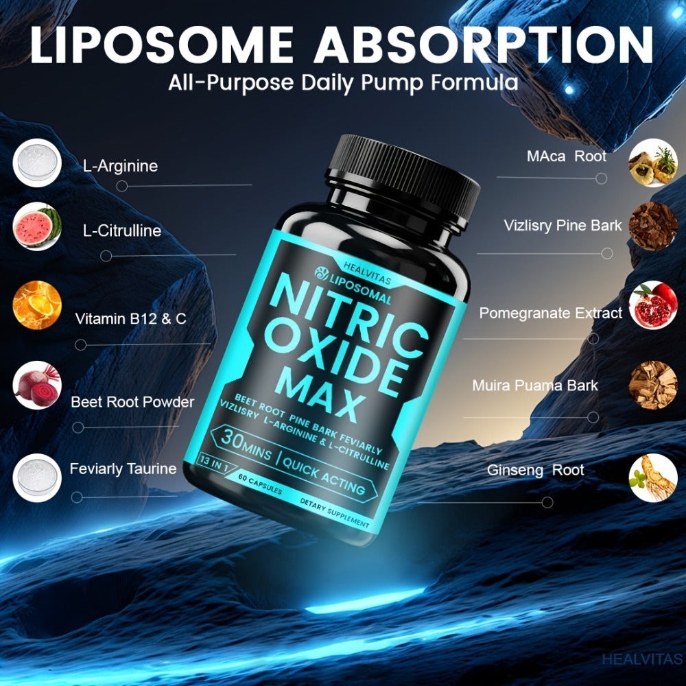Dietary Supplement Capsules with HEALVITAS Label, L-Arginine, L-Citrulline, AAKG and 60 Count — image 6