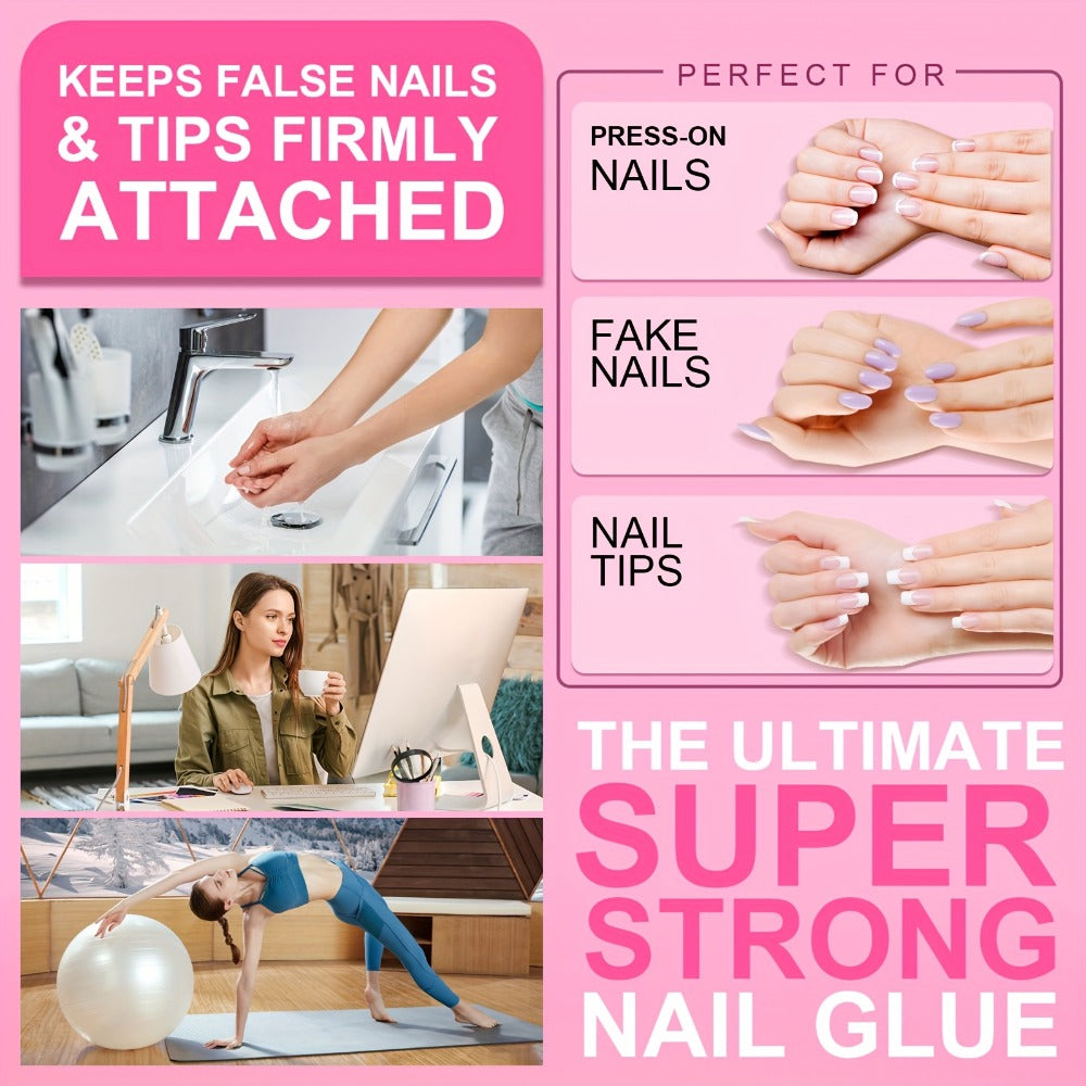Nail Glue Set, 8ml Brush-On Bottles in 2-, 5- or 10-Piece Options with SHEFFYA Package and EMNAGLUE Bottle Markings — image 9