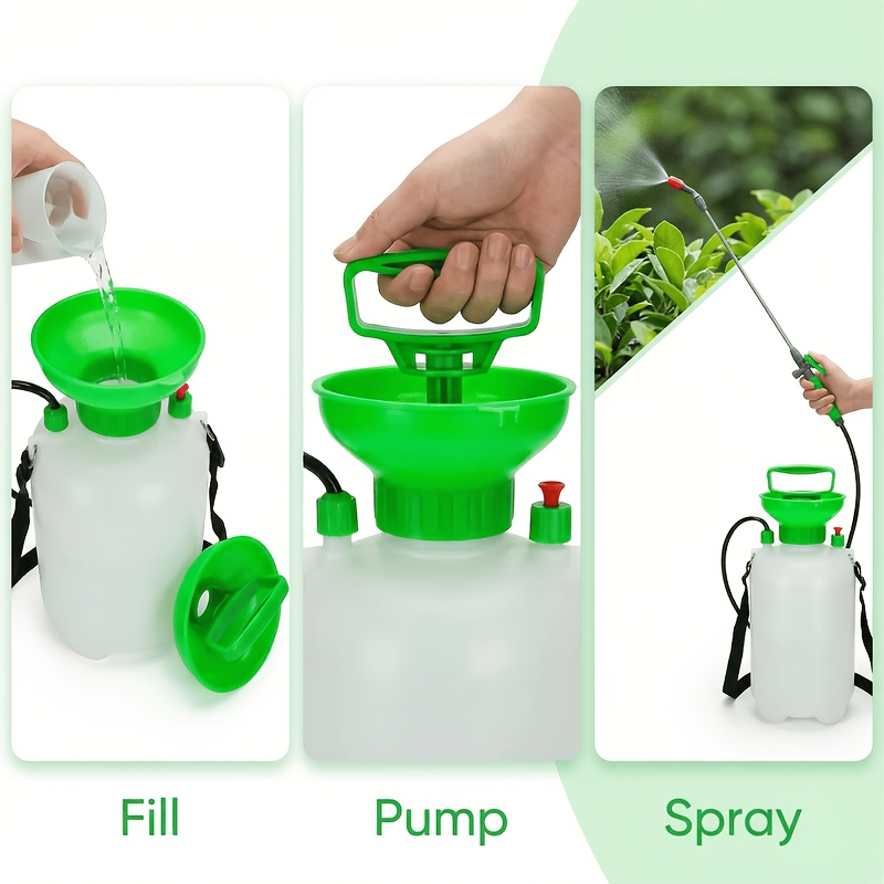Garden Pressure Sprayer 1.32 Gallon Hand Pump Sprayer with Shoulder Strap Adjustable Nozzle for Plant Watering Lawn Care Pest
