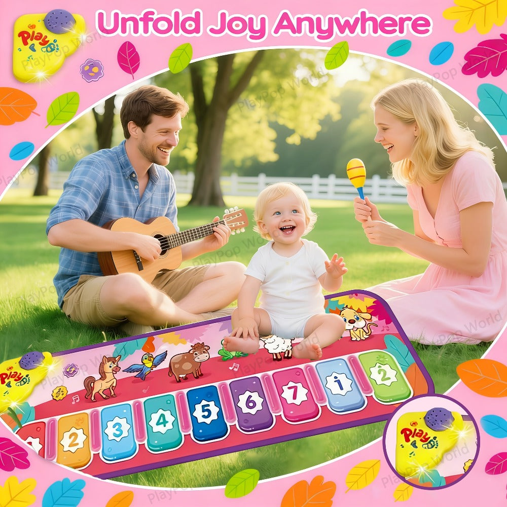 Kids Piano Mat Farm Animal, Musical Play Mat for Babies & Toddlers, Sensory Dance Keyboard Touch Blanket — image 6