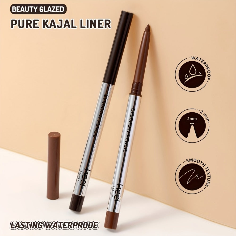 Quick-Dry Brown & Black Gel Eyeliner Pencil 3 Pack Waterproof Smudge-Proof, for Makeup, Travel and Everyday Vanity Use — imag