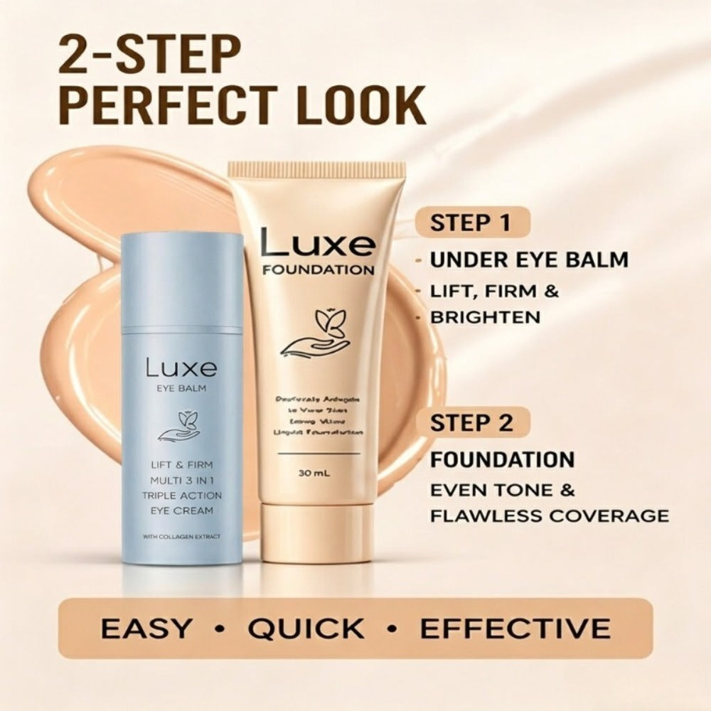 Liquid Foundation Makeup Set 4 Pcs, Full Coverage Buildable Foundation, Eye Cream Applicator & 2 Foundation Brushes — image 9