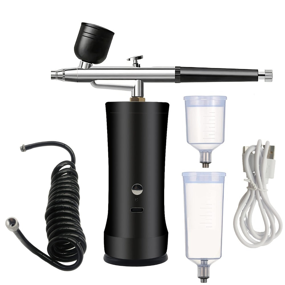 Rechargeable Cordless Airbrush Kit with Green, Pink, Red or Black Three-Gear Pump and Three Cup Options — image 10