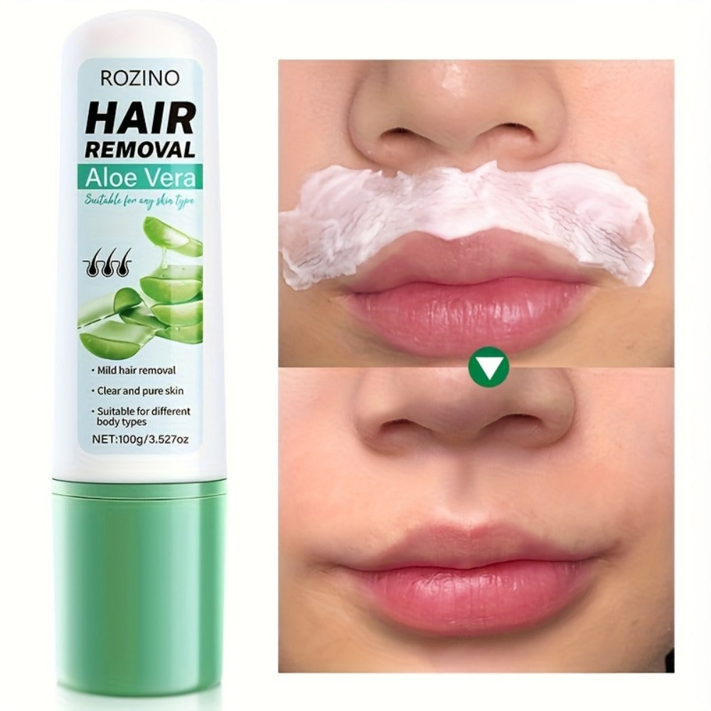Hair Removal Cream ROZINO 100g Aloe Vera and Squalane Tube with Carton for External Body Grooming — image 4