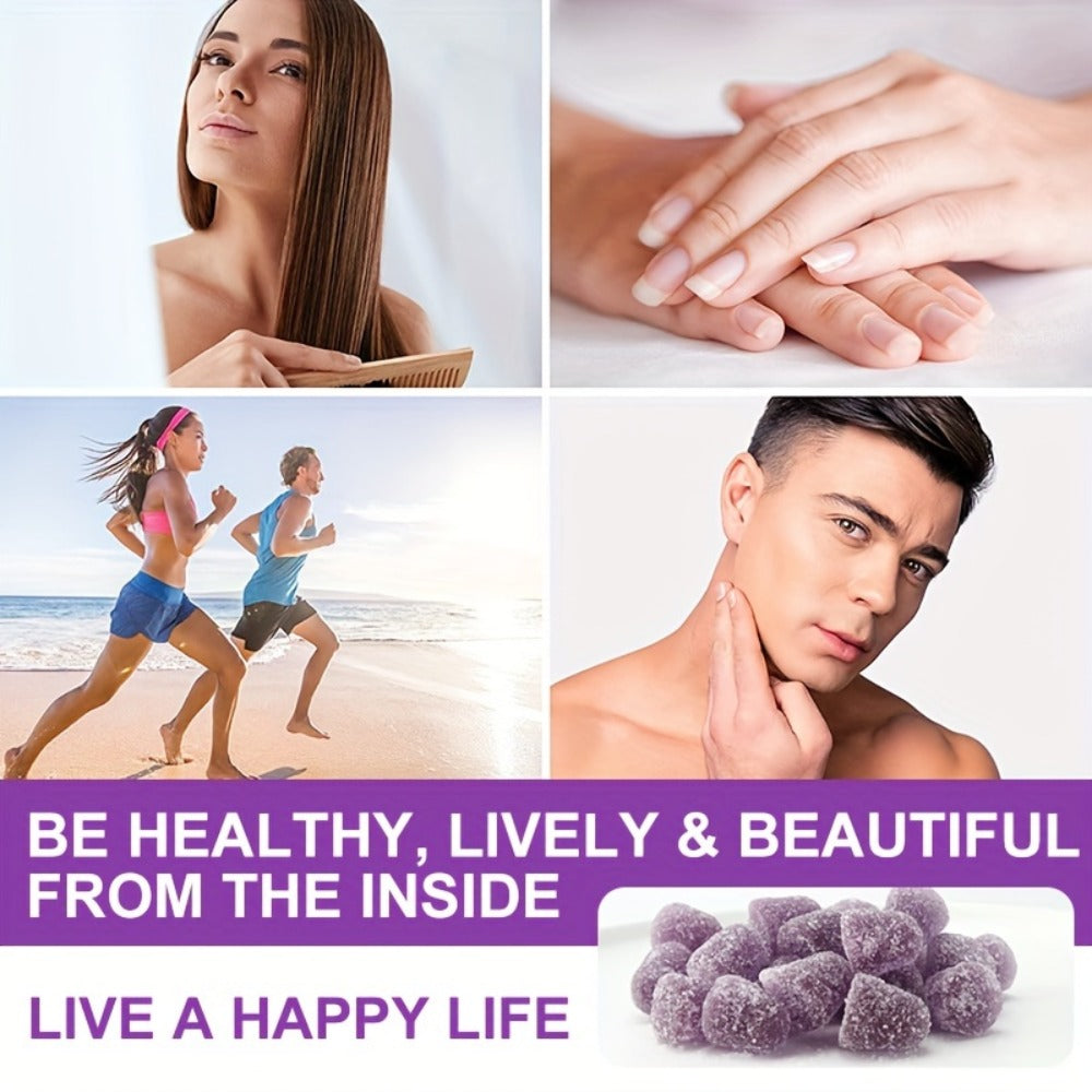 Biotin Gummies 12000mcg, with Collagen, Keratin, Chlorophyll, Zinc & Vitamins A B6 B12 C D E, Hair — image 4