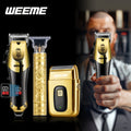 T-Blade Hair Clipper Set for Men – Golden Series USB Rechargeable Trimmer Kit with Guide Combs & Cleaning Brush, 1pc 2pcs 3pc