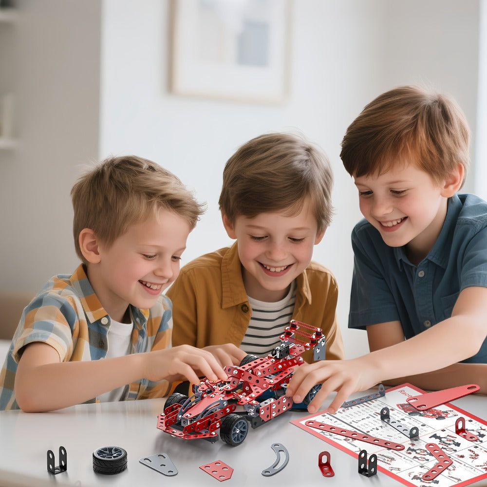 STEM Building Kit Model Car 283-287 Pcs Motorized Assembly Vehicle Toy with Tires & Openable Hood — image 13