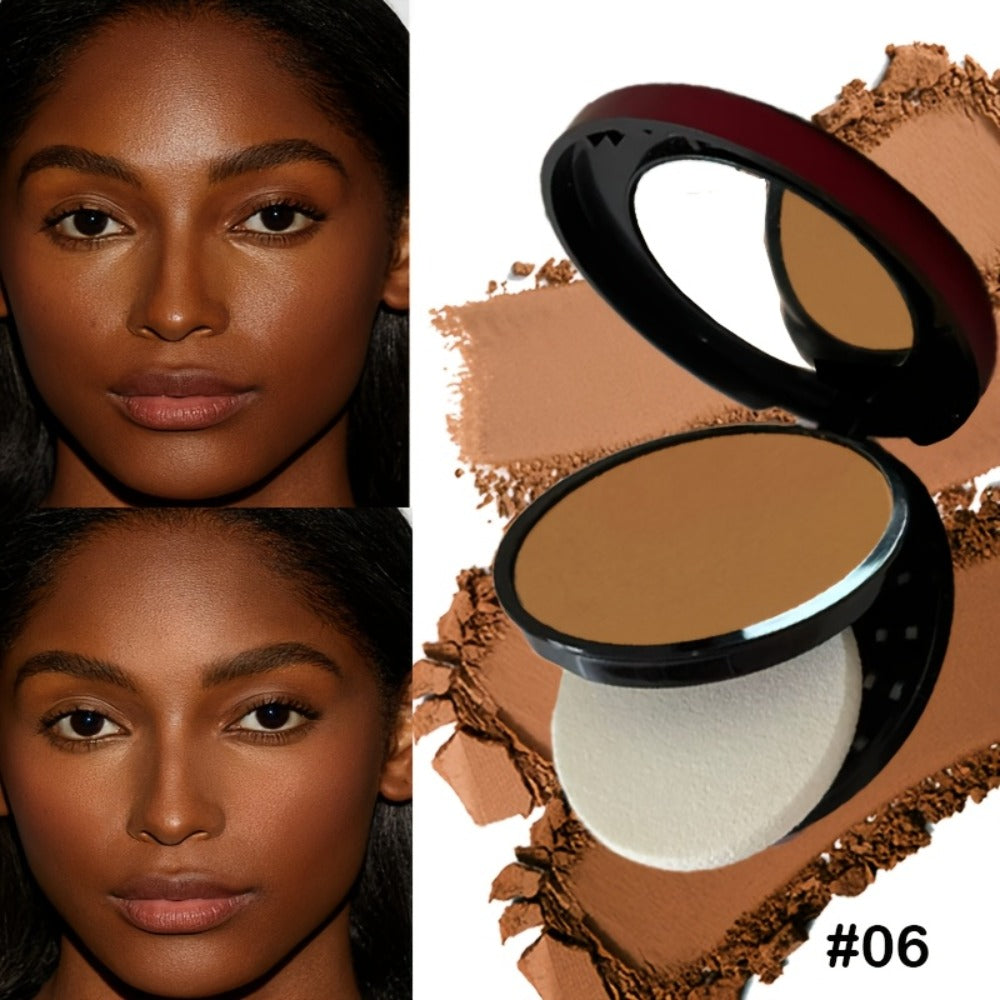 Pressed Powder Foundation Contour Matte Ful1l Coverage Oil Control Waterproof, 6 Shades Light to Dark — image 14