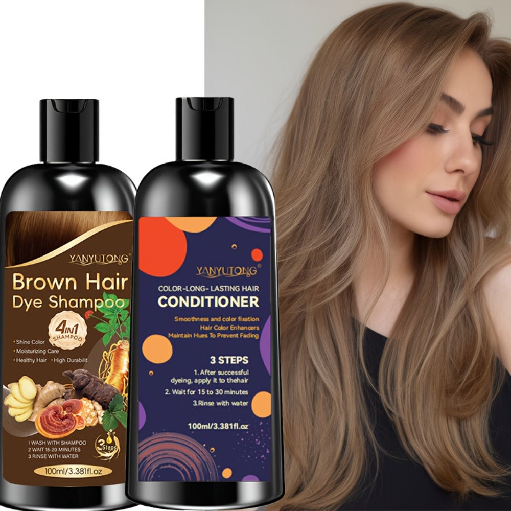 Hair Color Shampoo, YANYUTONG 4-in-1 Color Shampoo and Conditioner Pair in Three Color Options — image 9
