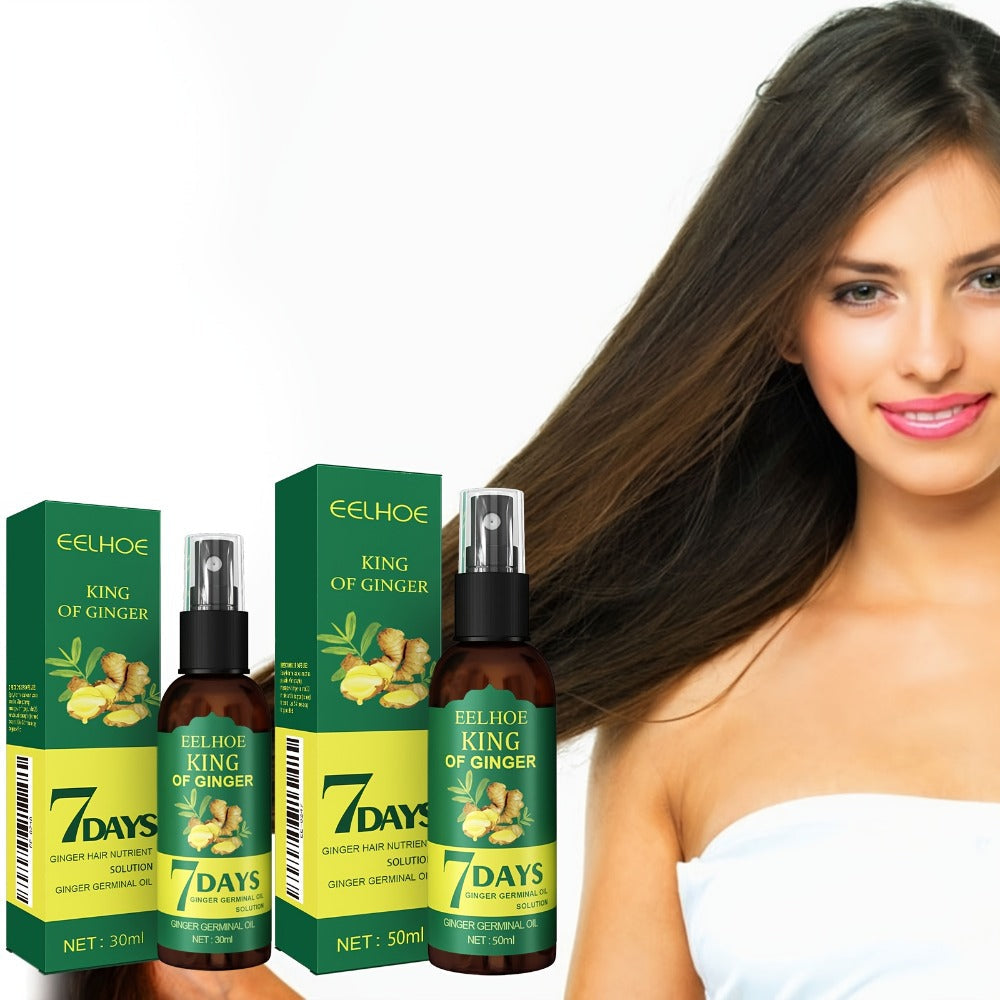 Ginger Hair Oil Spray Set 6 Bottles × 30ml – 7-Day Deep Moisturizing Frizz Control Mist for Dry, Curly & Coily Hair | Lightwe