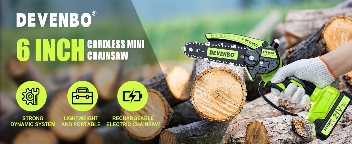 Cordless Mini Chainsaw 6-Inch, Handheld Pruning Saw with Rechargeable Battery, Adjustable Chain Tension — image 15