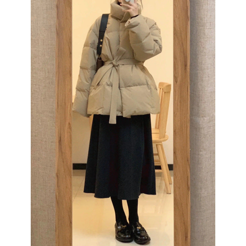 Waist-controlled Lace-up Cotton Coat Jacket Women