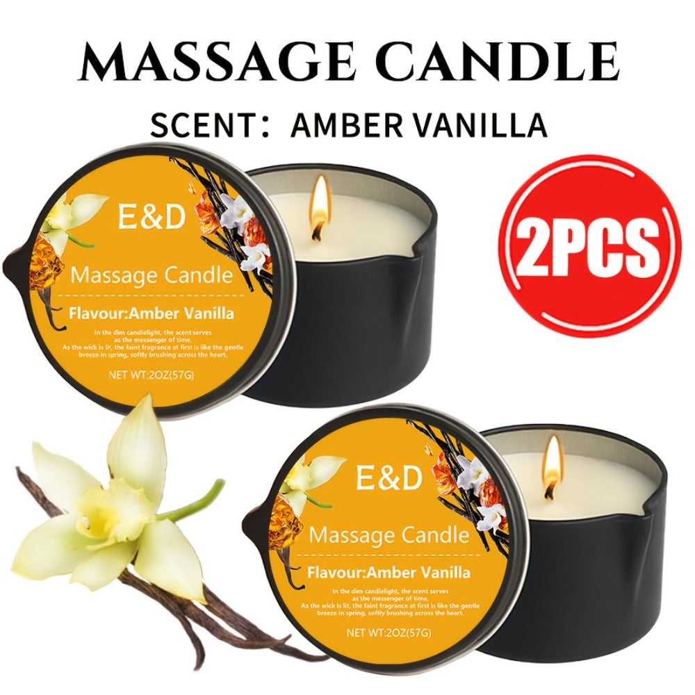 Massage Oil Candle 2-in-1 Soy Wax Scented Candle with Essential Oil – Moisturizing Warm Body Lotion for Spa Pedicure Relaxati