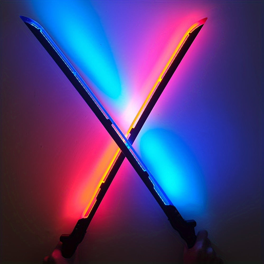 LED Samurai Sword Cyberpunk Glowing Katana 80cm, Acrylic Light-Up Blade for Halloween Costume Party Cosplay Sci-Fi Anime Prop