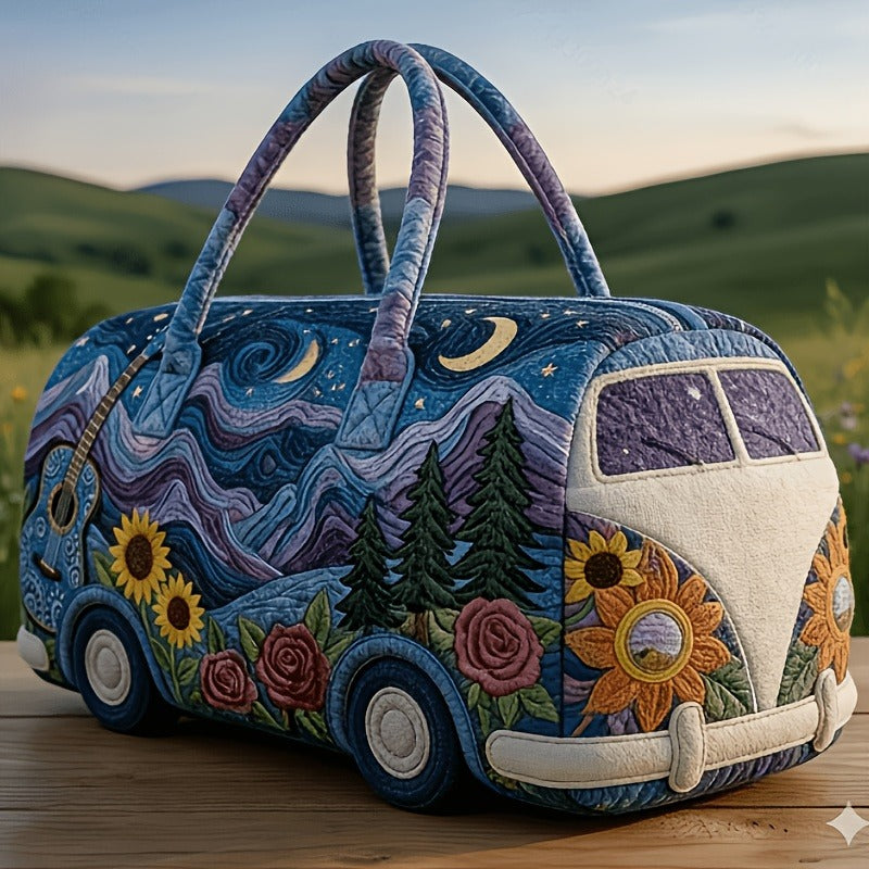2026 New Quilted Patchwork Handbag, Vintage Patchwork Overnight Travel Bag, Fitness Clutch, Short Trip Overnight Bag — image 