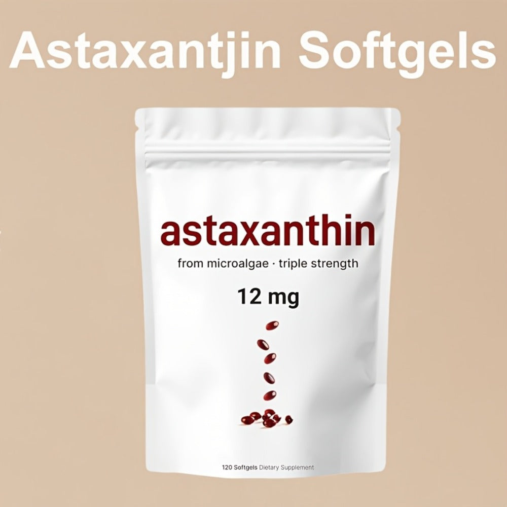 Astaxanthin 12mg Softgels 3-Pack 120ct 4-Month Supply for Bath Time, Home Spa and Personal Care — image 1