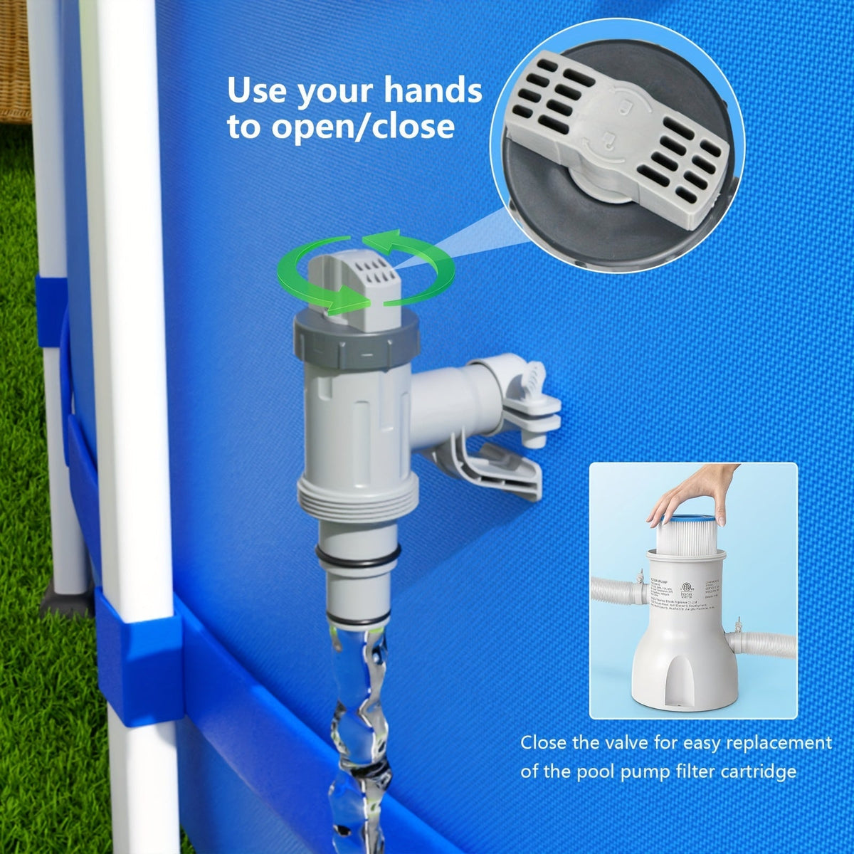 Pool Plunger Valve with Holder for Garden, Patio and Yard Use, with the Listed Configuration — image 6