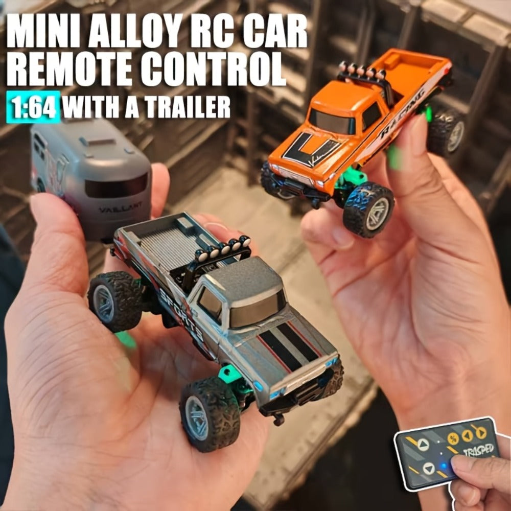 Mini RC Monster Truck 1:64 Scale with Matching Trailer, 2.4GHz Controller, LED Details and Three Color Options — image 6