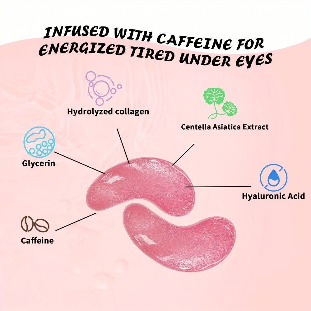 Eye Patches, Caffeine Under 25 Pairs Collagen Gold Eye Mask Reduces Dark Circles Puffiness Eye Bags Fine Lines Anti-Wrinkle H