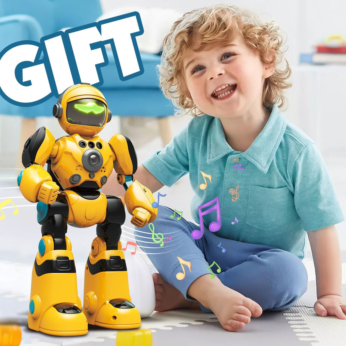 Gesture Control RC Robot Toy for Kids, Voice Recording, Programming, EMO LED Infrared Intelligent Interactive Robot — image 2