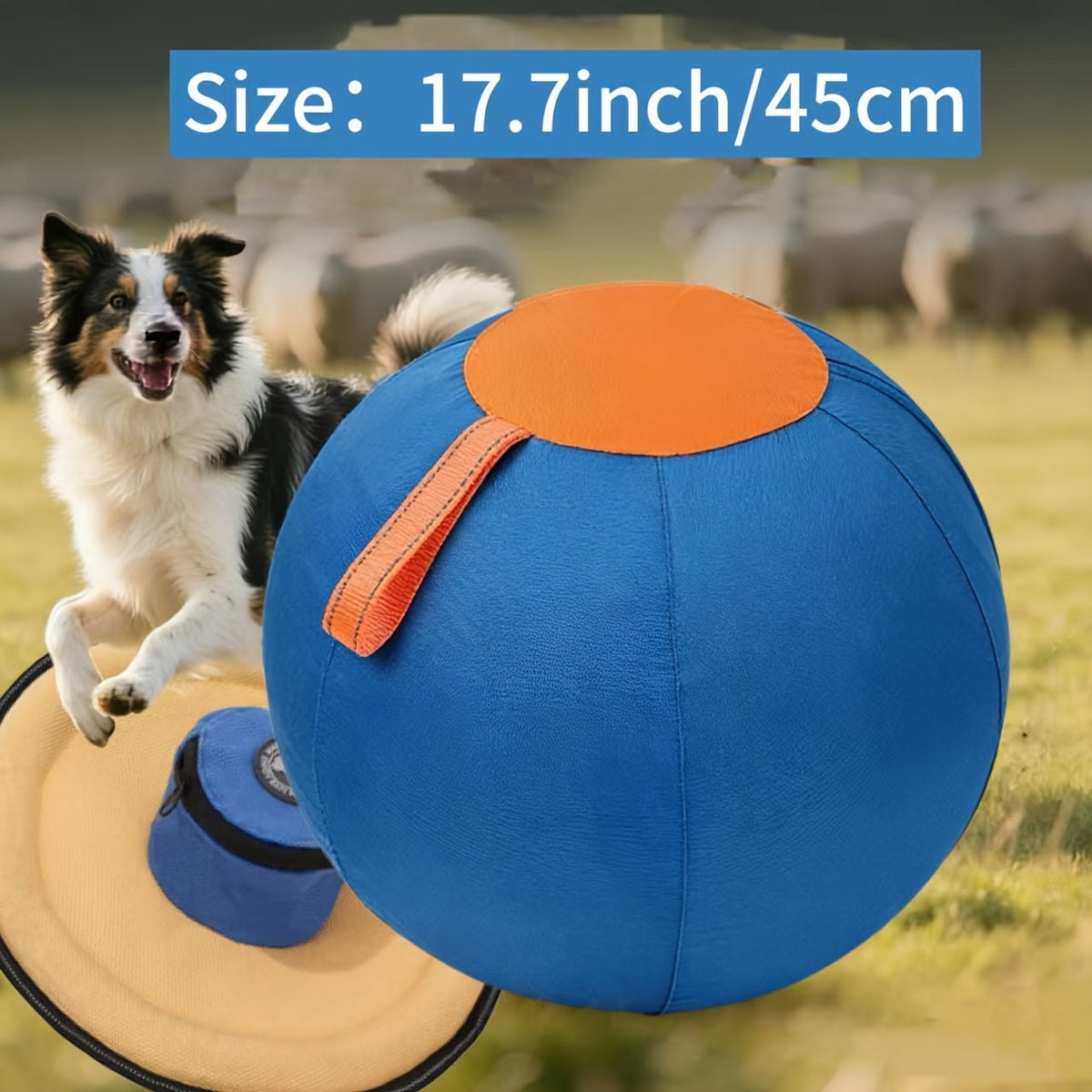 Dog Toy Large Inflatable Bear-Shaped Ball in Blue-Orange or Orange for Indoor and Outdoor Play — image 6