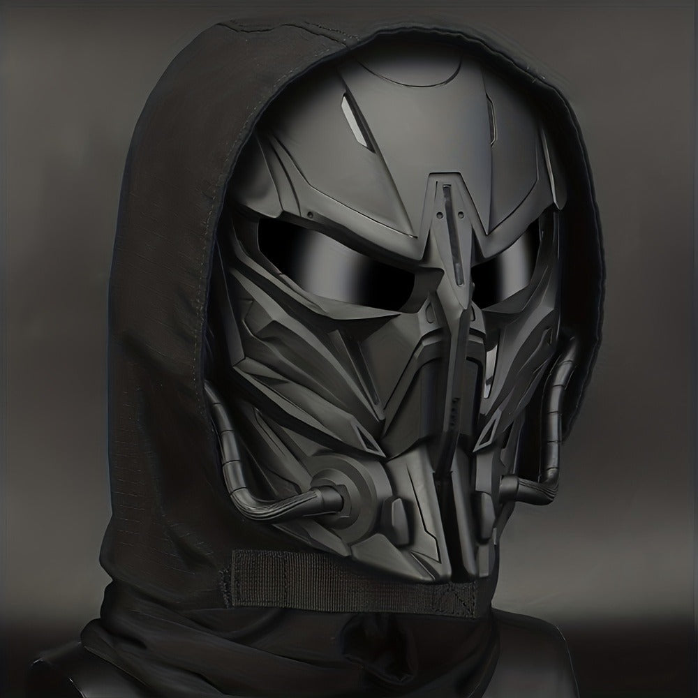 Silver-Plated Mechanical Costume Mask with Full-Face Sci-Fi Design and Sculpted Black Interior — image 6