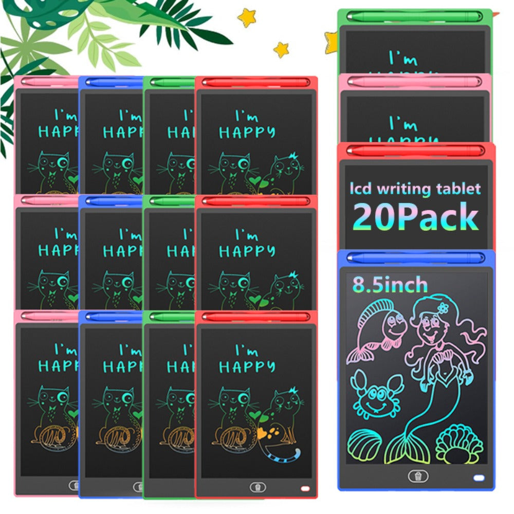 LCD Drawing Board 20 Pack for Kids 8.5 Inch Reusable Erasable Doodle Pad Electronic Writing for Parties, Celebrations and Gue