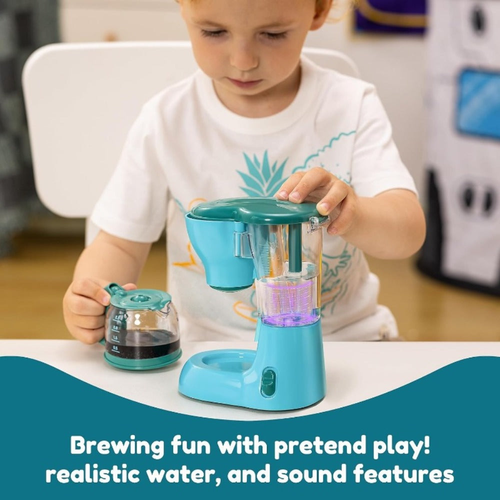 Kids Play Kitchen Toy Set with Realistic Coffee Maker, Toaster & Blender, 26PCS Pretend Play Kitchen Appliances for Toddlers 